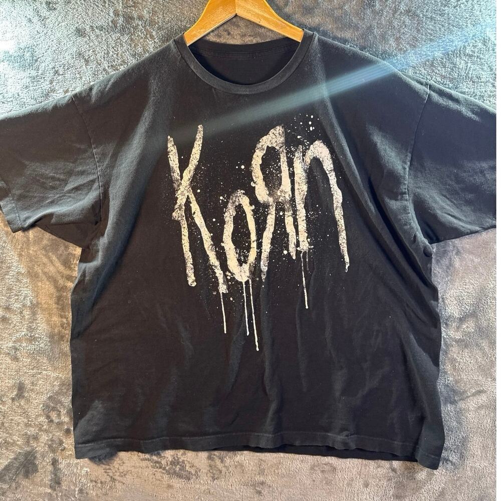 Band Tee x KORN Still A Freak Paint Splatter Graphic T Shirt Men’s XL Black